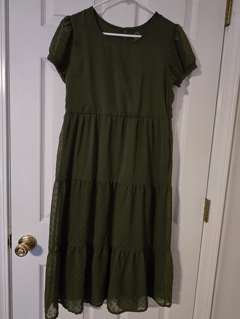 Wonder Nation Girls Dark Mossy Green Maxi Dress XL 14/16 PLUS NWOT